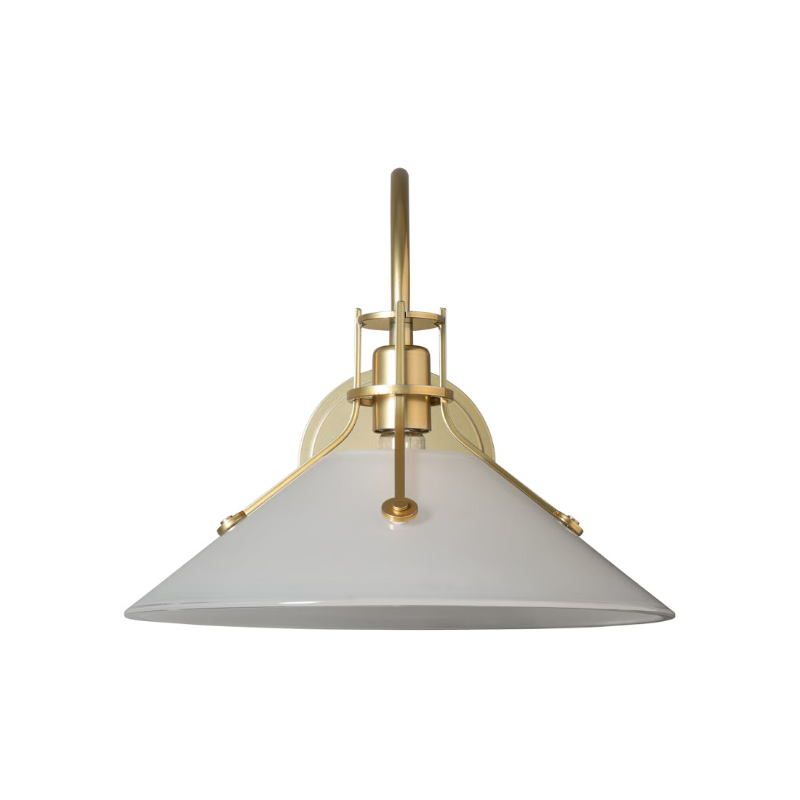 Hubbardton Forge 209322 Henry 1-lt 14" Large Wall Sconce - Modern Brass/Frosted Glass