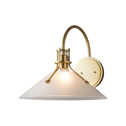 Hubbardton Forge 209322 Henry 1-lt 14" Large Wall Sconce - Modern Brass/Frosted Glass