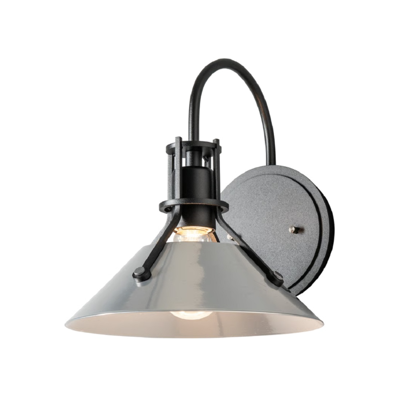 Hubbardton Forge 209323 Henry 1-lt 10" Tall Small Wall Sconce - Black/Sterling