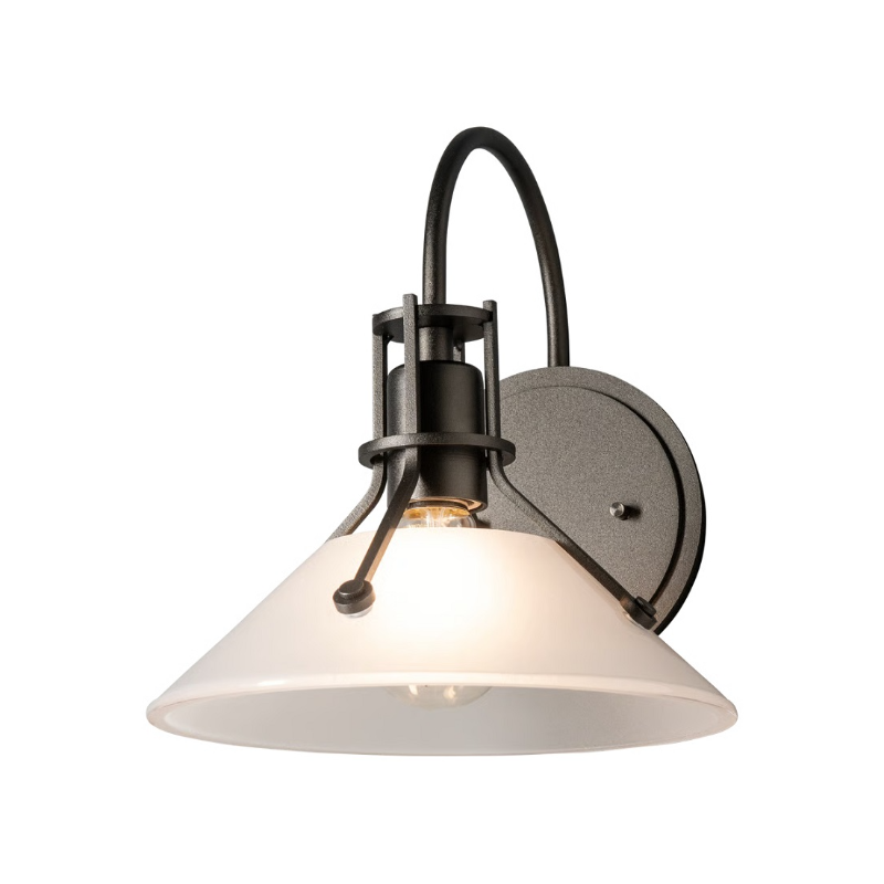 Hubbardton Forge 209324 Henry 1-lt 10" Tall Small Wall Sconce - Oil Rubbed Bronze/Frosted Glass