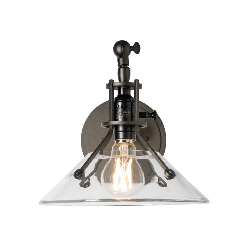Hubbardton Forge 209326 Henry 1-lt 11" Tall Swing Arm Sconce - Oil Rubbed Bronze/Clear Glass