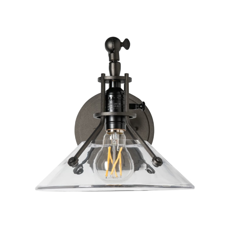 Hubbardton Forge 209326 Henry 1-lt 11" Tall Swing Arm Sconce - Oil Rubbed Bronze/Clear Glass