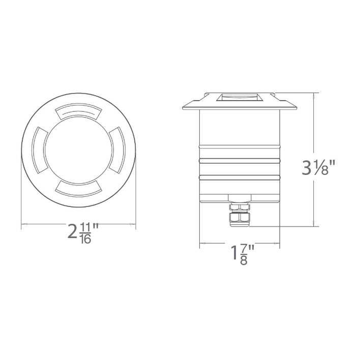 WAC 2101 2" Landscape Recessed LED Inground Quad Directional