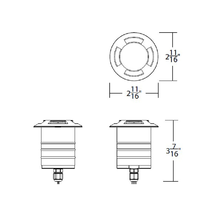 WAC 2101 2" 4.5W LED Colorscaping Round Quad-Directional Inground Light