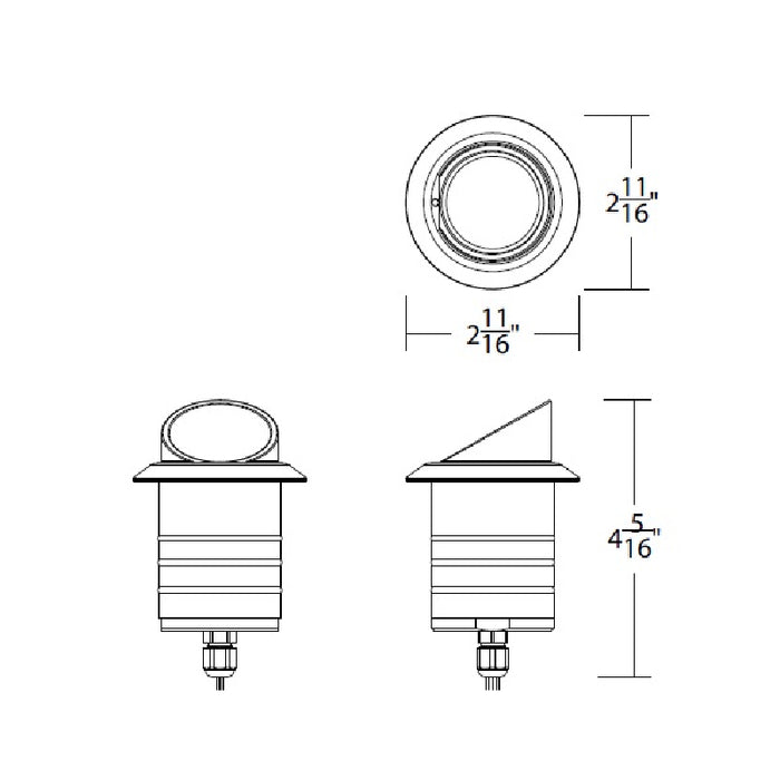 WAC 2111 2" 4.5W LED Colorscaping Round Shroud Inground Light