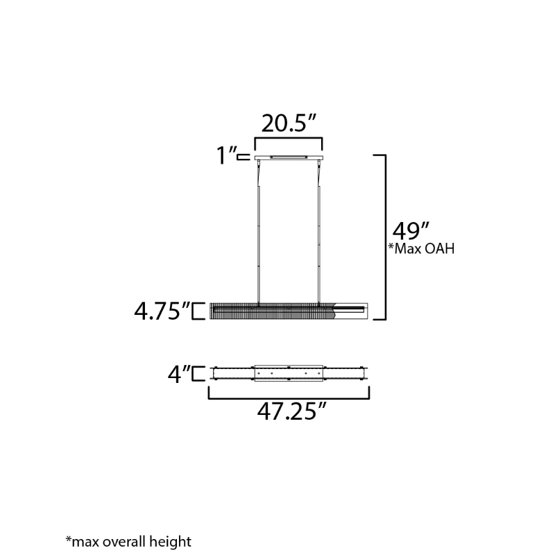 Maxim 21194 Spectre 1-lt 47" LED Linear Pendant, CCT Selectable