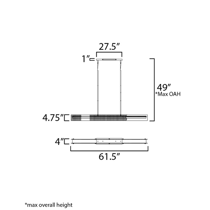 Maxim 21195 Spectre 1-lt 62" LED Linear Pendant, CCT Selectable