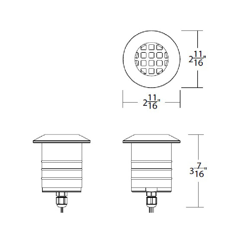 WAC 2121 2" 4.5W LED Colorscaping Round Louver Inground Light