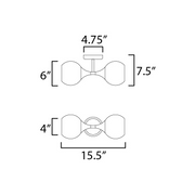 Maxim 21222 Neve 2-lt 16" Tall Wall Sconce