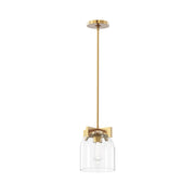 Maxim 21230 Scoop 1-lt 8" Pendant-Natural Aged Brass-Clear Glass