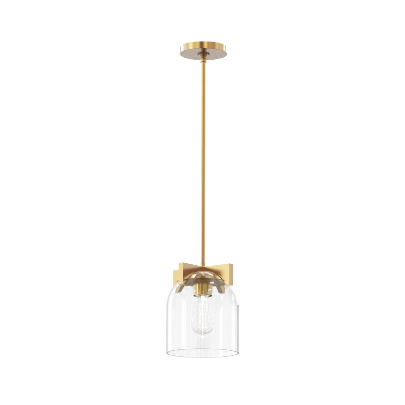 Maxim 21230 Scoop 1-lt 8" Pendant-Natural Aged Brass-Clear Glass
