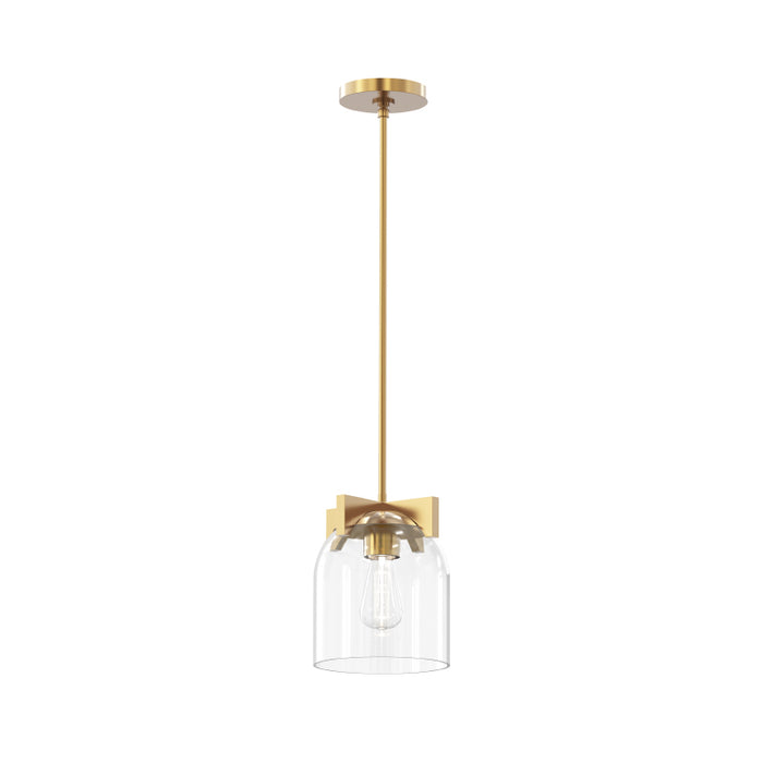 Maxim 21230 Scoop 1-lt 8" Pendant-Natural Aged Brass-Clear Glass
