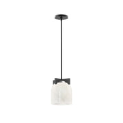 Maxim 21230 Scoop 1-lt 8" Pendant-Black/Marble Glass