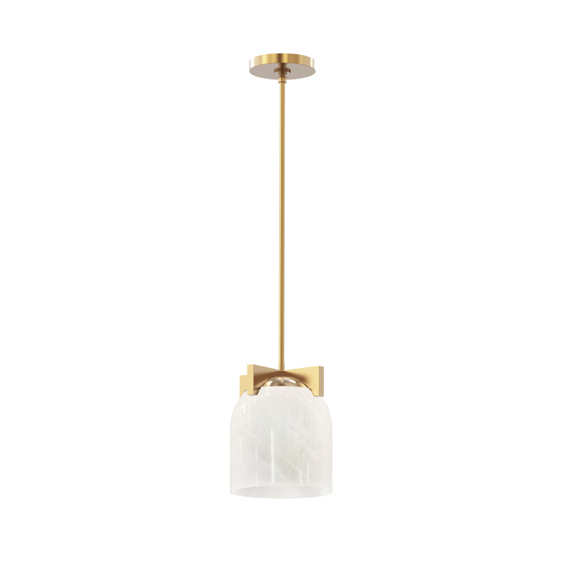 Maxim 21230 Scoop 1-lt 8" Pendant-Natural Aged Brass/Marble Glass