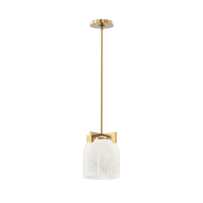Maxim 21230 Scoop 1-lt 8" Pendant-Natural Aged Brass/Marble Glass