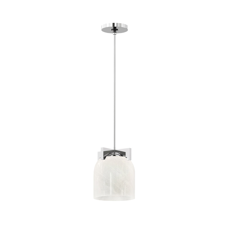 Maxim 21230 Scoop 1-lt 8" Pendant-Polished Chrome/Marble Glass