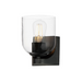 Maxim 21231 Scoop 1-lt 7" Tall Bath Sconce-Black/Clear Glass
