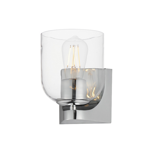 Maxim 21231 Scoop 1-lt 7" Tall Bath Sconce-Polished Chrome/Clear Glass