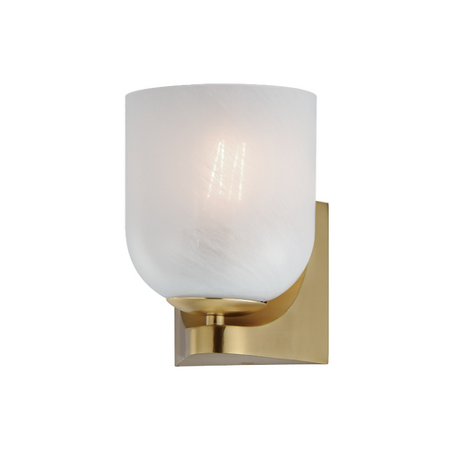 Maxim 21231 Scoop 1-lt 7" Tall Bath Sconce-Natural Aged Brass/Marble Glass