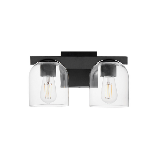 Maxim 21232 Scoop 2-lt 14" Bath Vanity-Black/Clear Glass