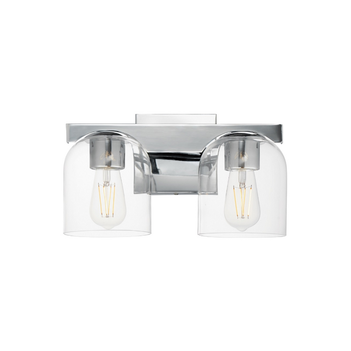 Maxim 21232 Scoop 2-lt 14" Bath Vanity-Polished Chrome/Clear Glass