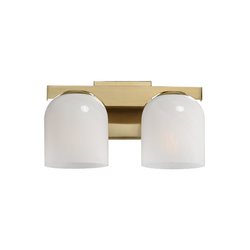Maxim 21232 Scoop 2-lt 14" Bath Vanity-Natural Aged Brass/Marble Glass