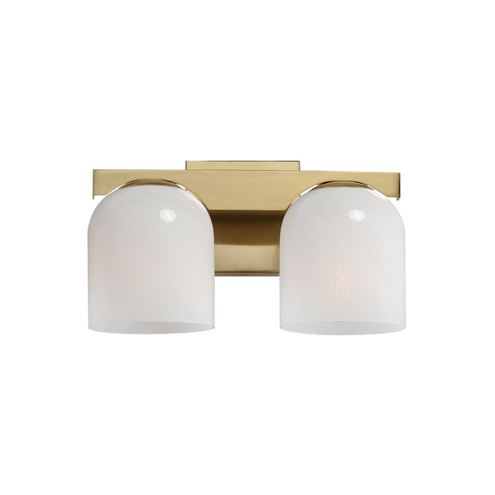 Maxim 21232 Scoop 2-lt 14" Bath Vanity-Natural Aged Brass/Marble Glass