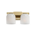 Maxim 21232 Scoop 2-lt 14" Bath Vanity-Natural Aged Brass/Marble Glass