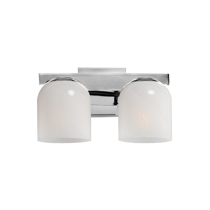 Maxim 21232 Scoop 2-lt 14" Bath Vanity-Polished Chrome/Marble Glass