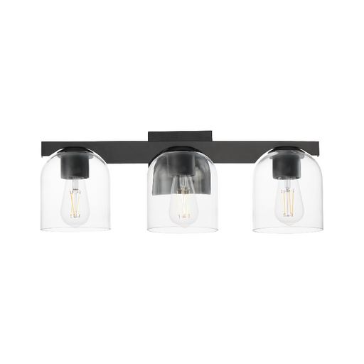 Maxim 21233 Scoop 3-lt 22" Bath Vanity - Black/Clear Glass