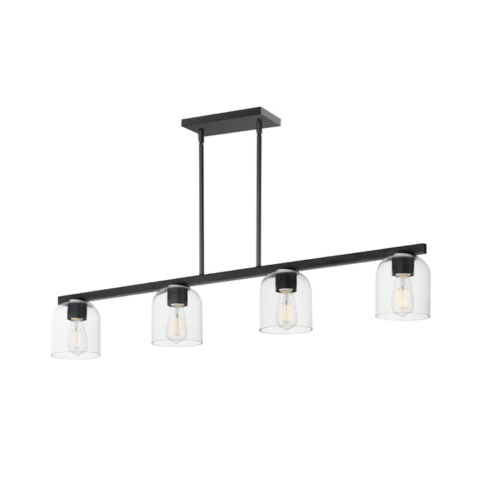 Maxim 21236 Scoop 4-lt 46" Pendant-Black/Clear