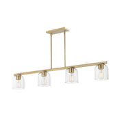 Maxim 21236 Scoop 4-lt 46" Pendant-Natural Aged Brass/Clear Glass