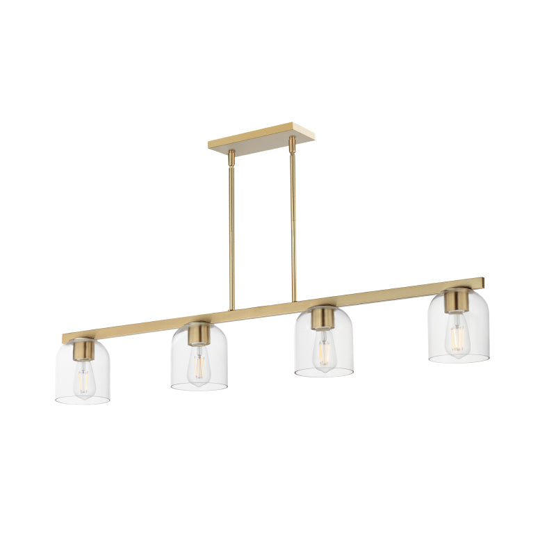 Maxim 21236 Scoop 4-lt 46" Pendant-Natural Aged Brass/Clear Glass