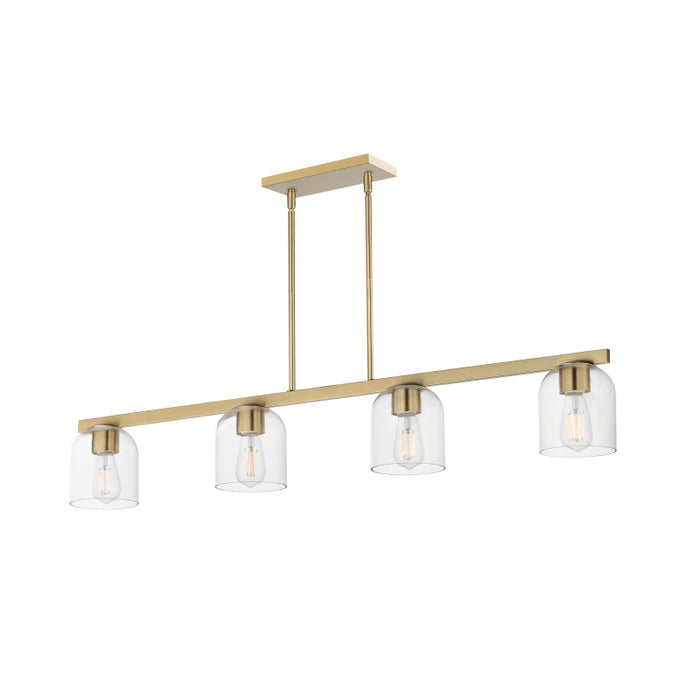 Maxim 21236 Scoop 4-lt 46" Pendant-Natural Aged Brass/Clear Glass