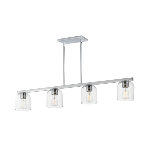 Maxim 21236 Scoop 4-lt 46" Pendant-Polished Chrome/Clear