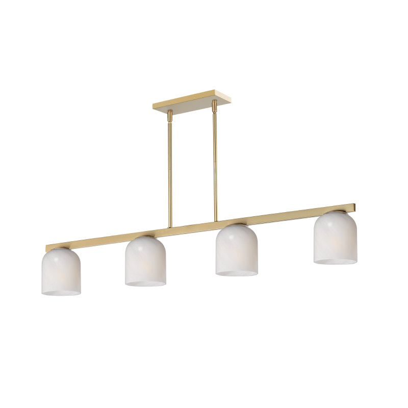 Maxim 21236 Scoop 4-lt 46" Pendant-Natural Aged Brass/Marble Glass