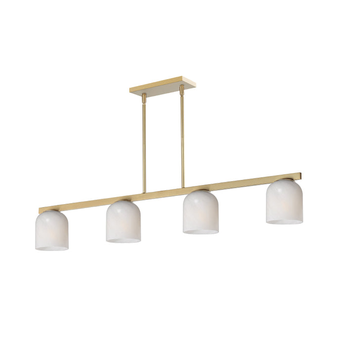 Maxim 21236 Scoop 4-lt 46" Pendant-Natural Aged Brass/Marble Glass