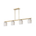 Maxim 21236 Scoop 4-lt 46" Pendant-Natural Aged Brass/Marble Glass