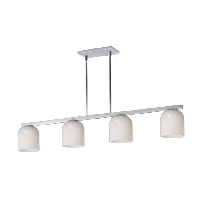 Maxim 21236 Scoop 4-lt 46" Pendant-Polished Chrome/Marble