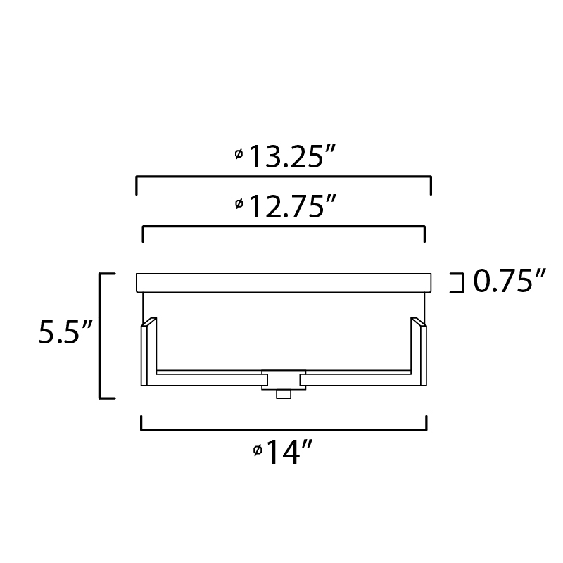 Maxim 21280 Dart 3-lt 14" Flush Mount
