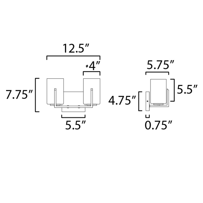 Maxim 21282 Dart 2-lt 13" Bath Vanity