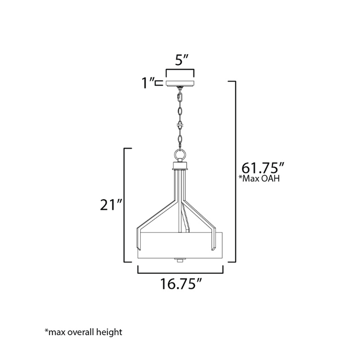 Maxim 21287 Dart 3-lt 17" Pendant