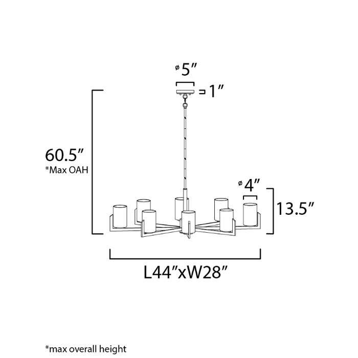 Maxim 21288 Dart 8-lt 44" Chandelier