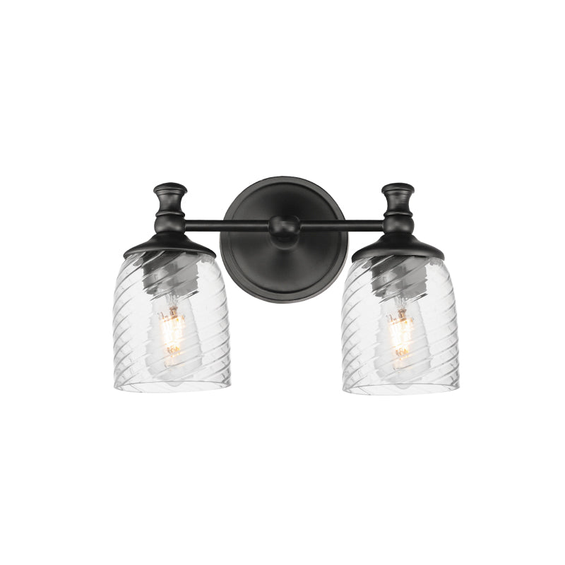 Maxim 21352 Swirl 2-lt 14" Wall Sconce-Black