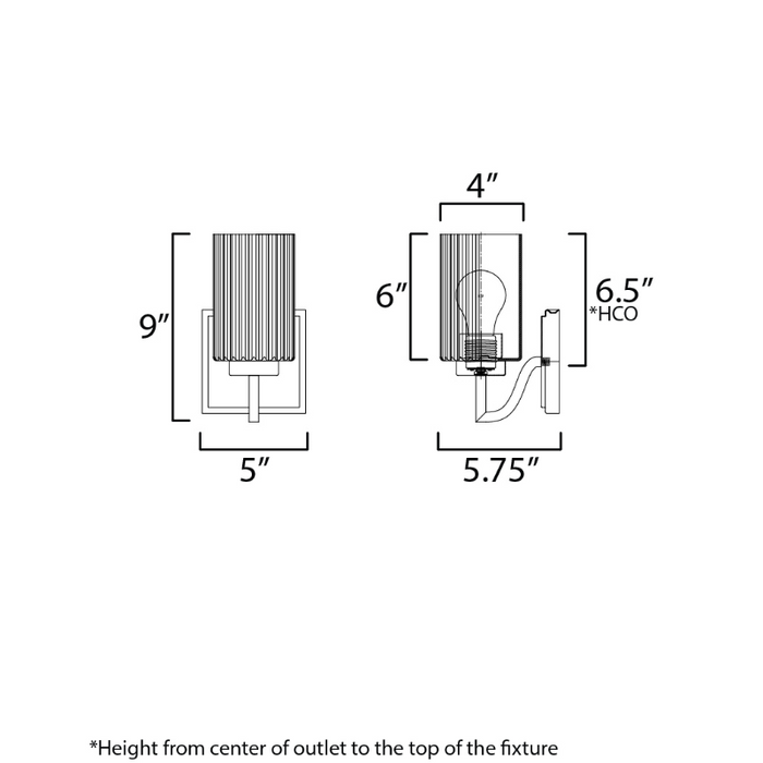 Maxim 21371 Rigata 1-lt 9" Tall Wall Sconce