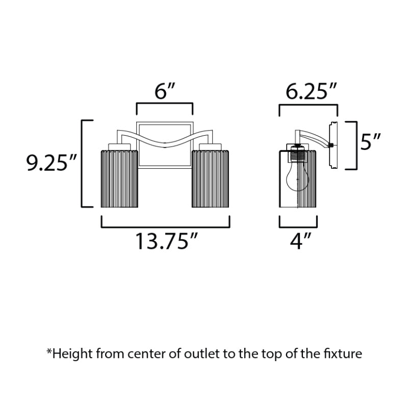 Maxim 21372 Rigata 2-lt 14" Bath Vanity