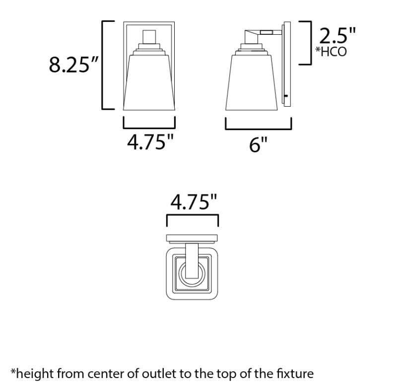 Maxim 21381 Cubos 1-lt 8" Tall Wall Sconce