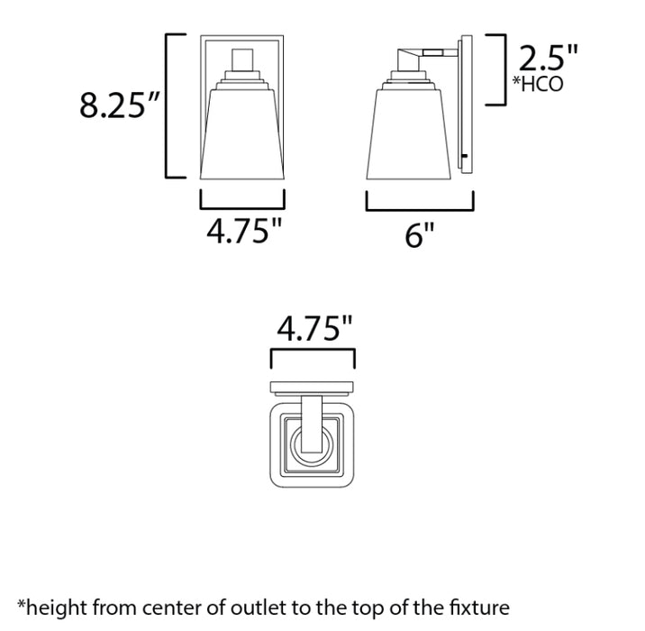 Maxim 21381 Cubos 1-lt 8" Tall Wall Sconce
