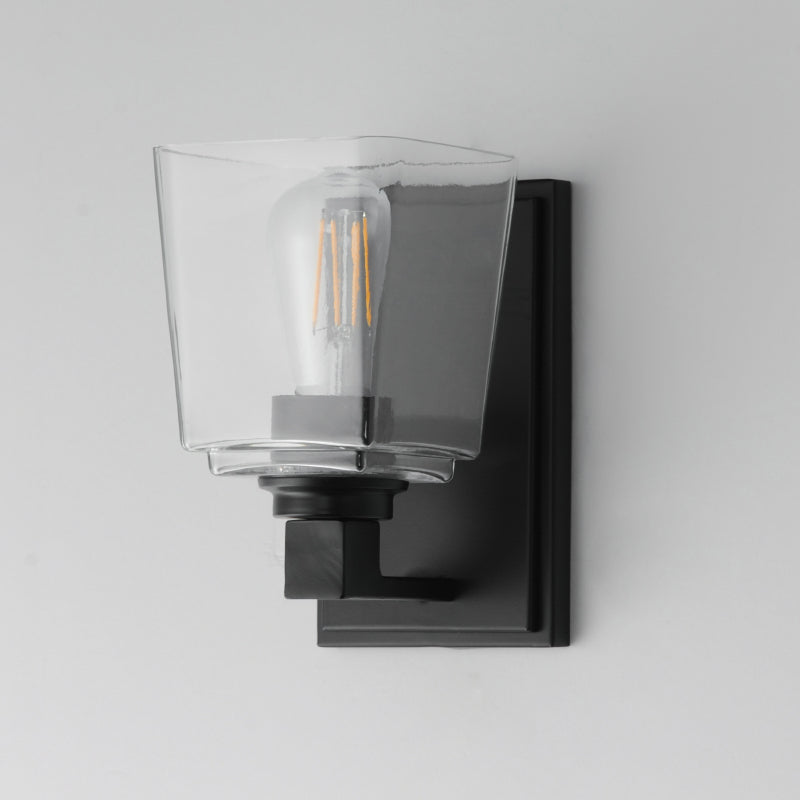 Maxim 21381 Cubos 1-lt 8" Tall Wall Sconce - Black