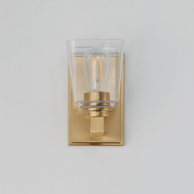 Maxim 21381 Cubos 1-lt 8" Tall Wall Sconce - Natural Aged Brass